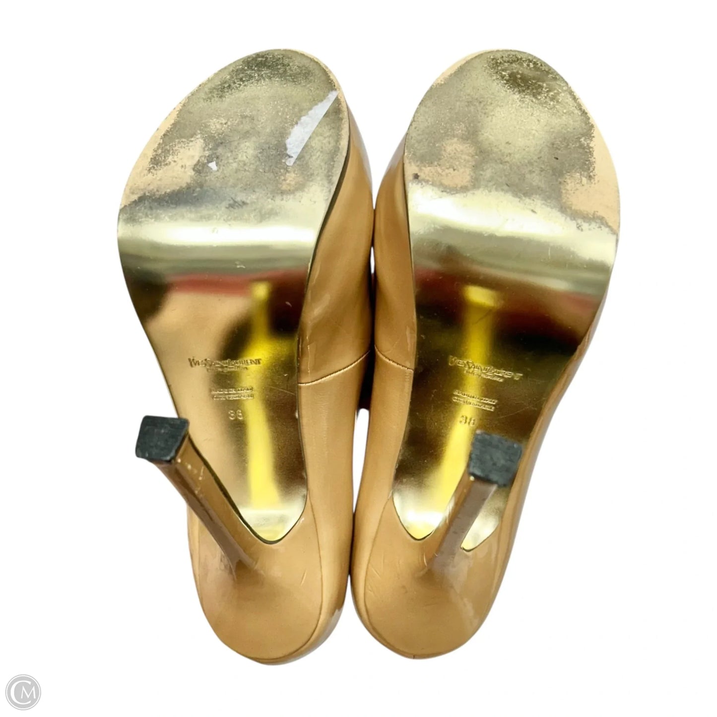 Shoes Luxury Designer By Yves Saint Laurent In Cream, Size: 7.5