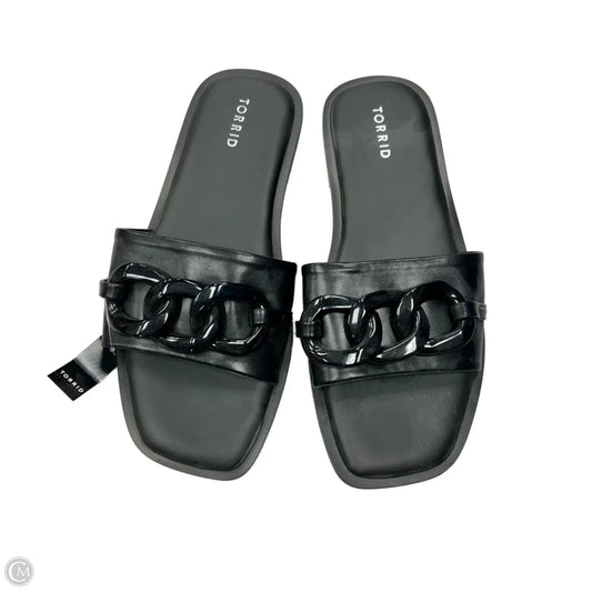 Sandals Flats By Torrid In Black, Size: 10.5
