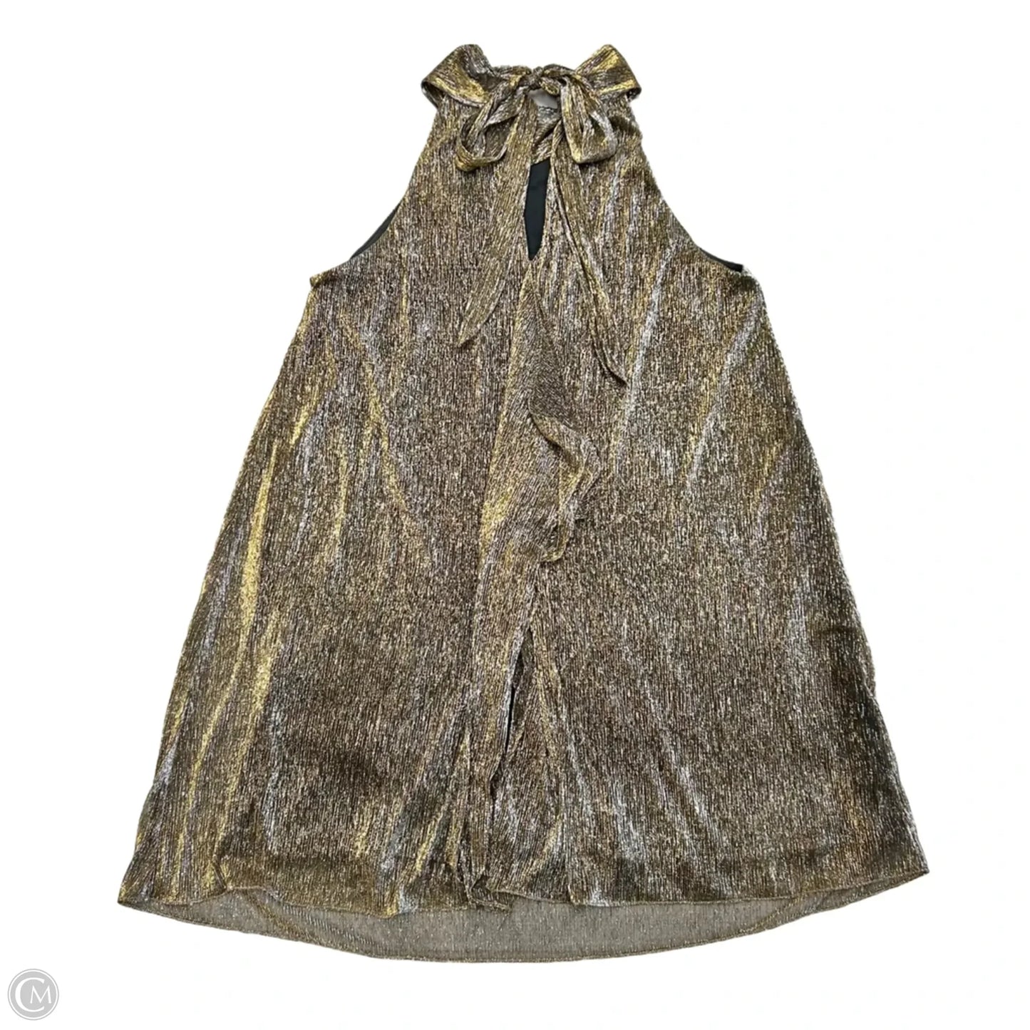 Dress Designer By Halston In Gold & Silver, Size: Xl