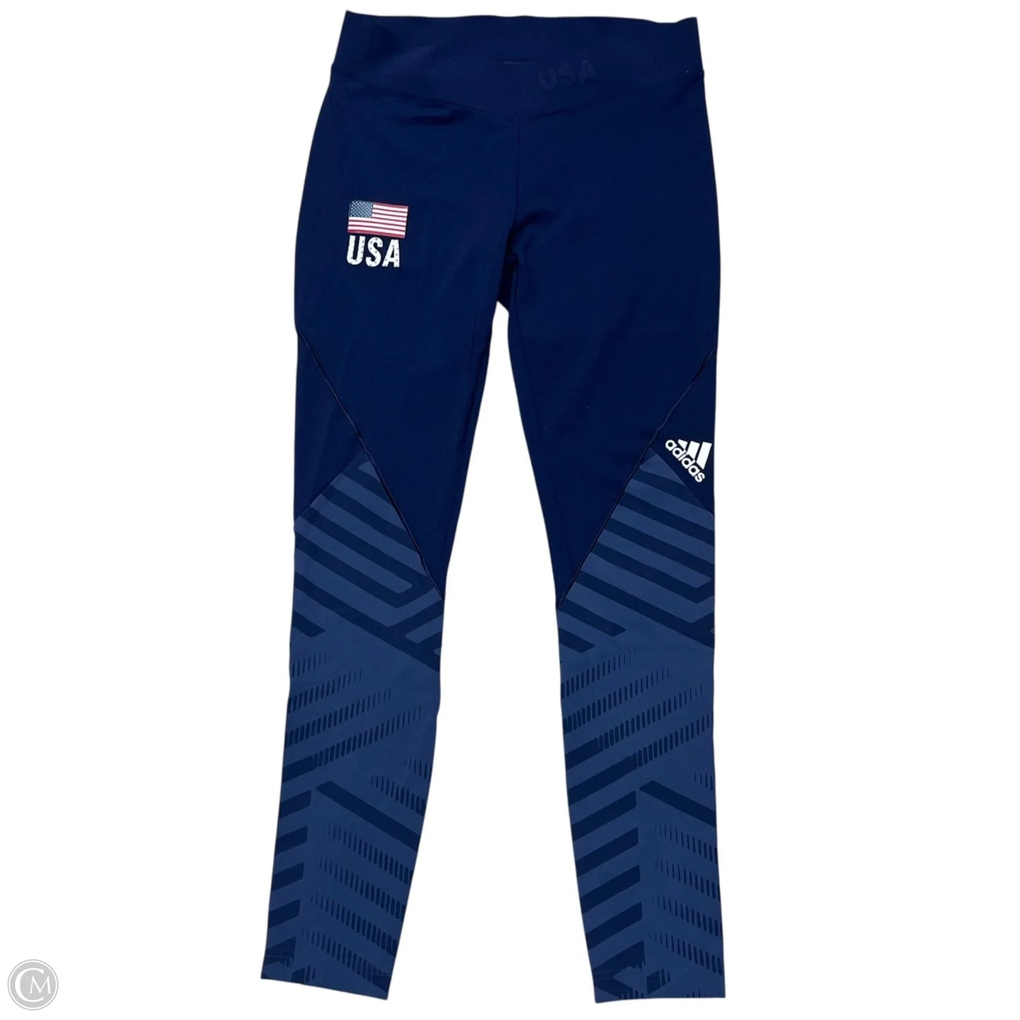 Athletic Leggings By Adidas In Navy, Size: M