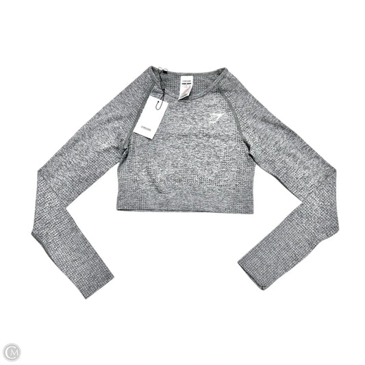 Athletic Top Long Sleeve Crewneck By Gym Shark In Grey, Size: M