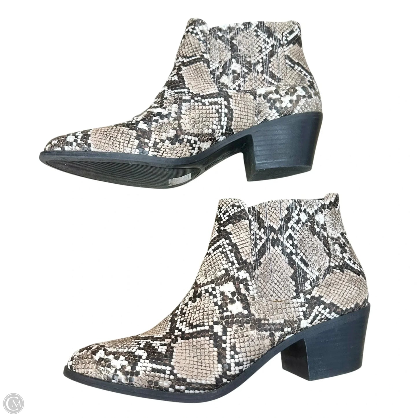 Boots Ankle Heels By Skechers In Snakeskin Print, Size: 7.5