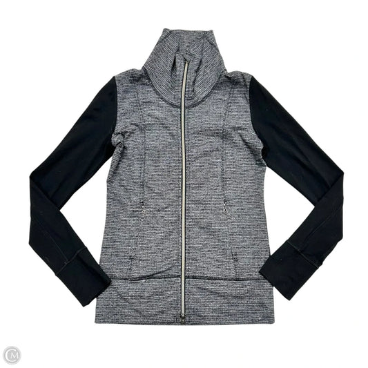 Athletic Jacket By Lululemon In Black & Grey, Size: S