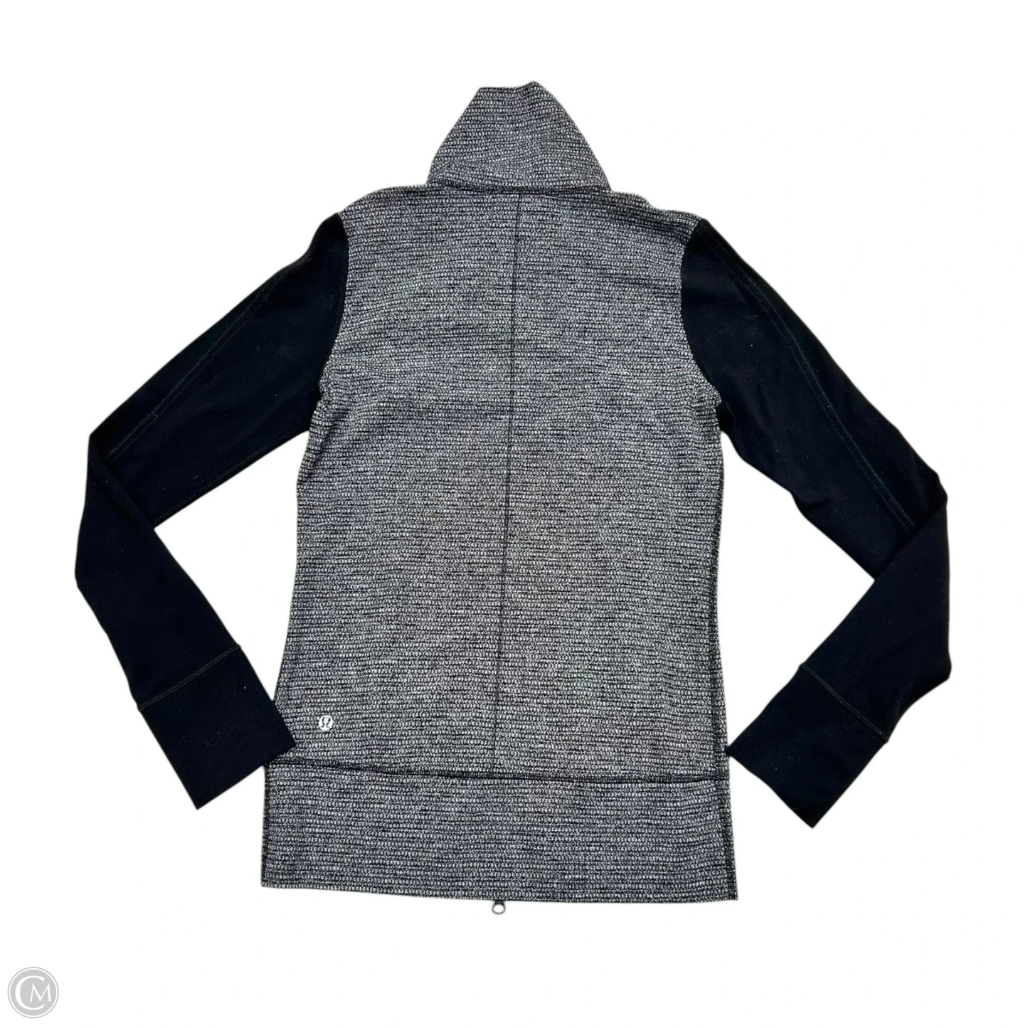 Athletic Jacket By Lululemon In Black & Grey, Size: S