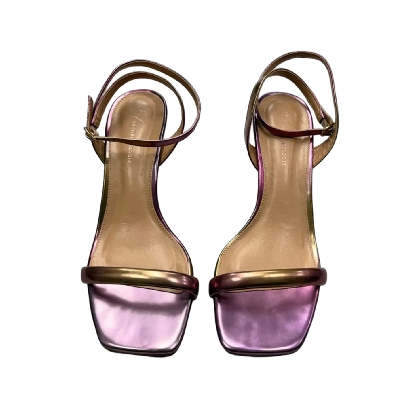 Sandals Heels Kitten By Anthropologie In Purple, Size: 9.5