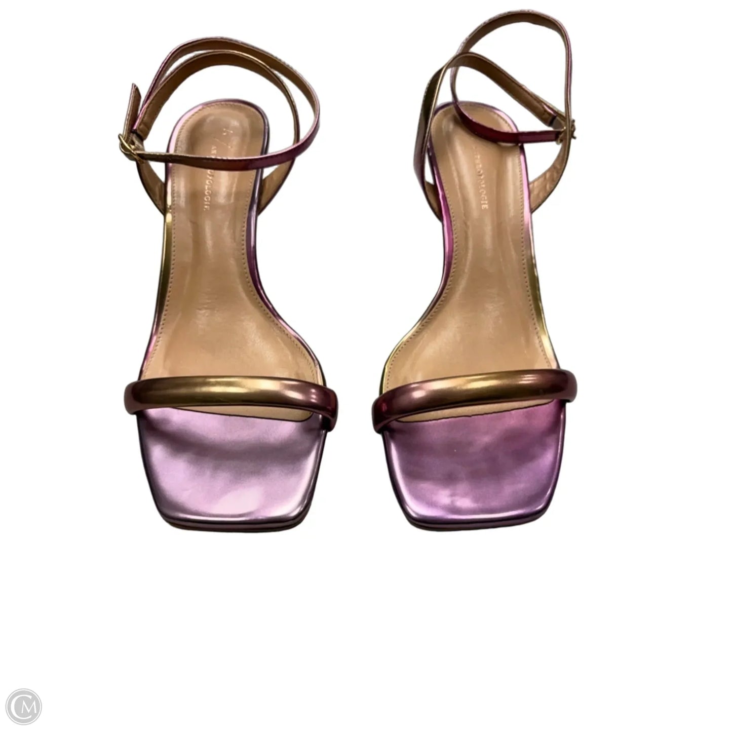 Sandals Heels Kitten By Anthropologie In Purple, Size: 9.5
