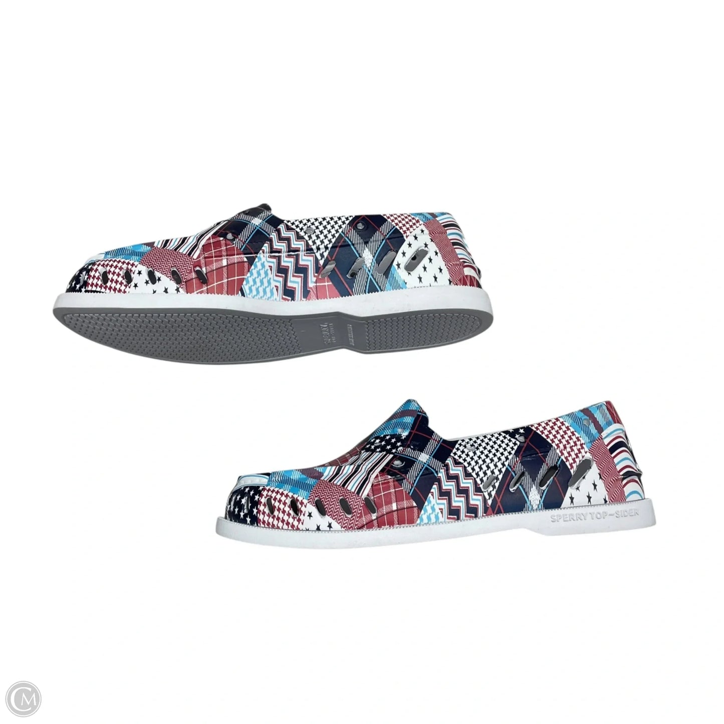 Shoes Flats By Sperry In Blue & Red & White, Size: 9