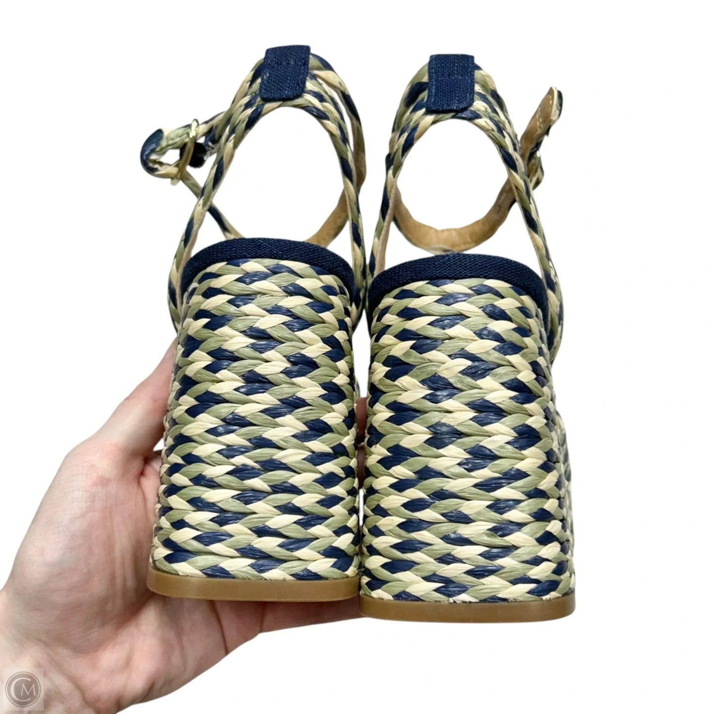 Sandals Heels Block By Marc Fisher In Blue & Green, Size: 6