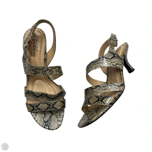 Sandals Heels Kitten By Abella In Snakeskin Print, Size: 7.5