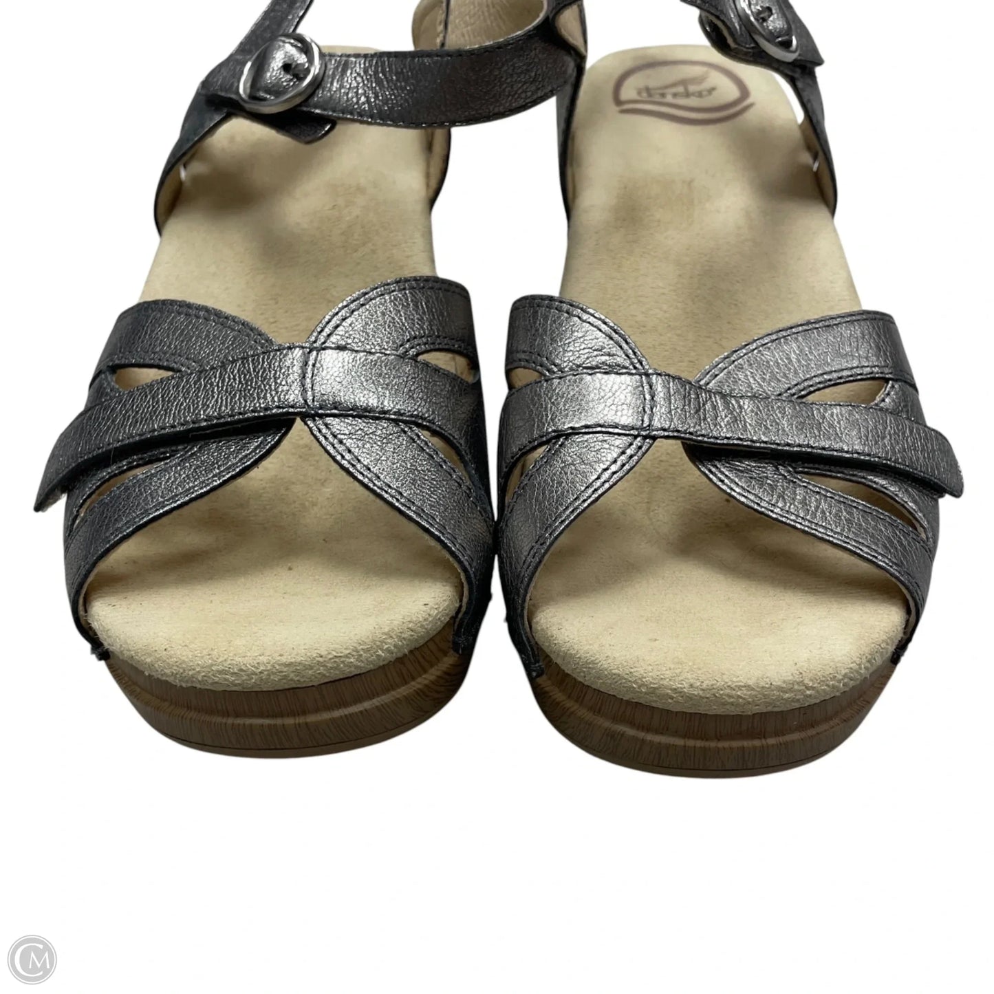 Sandals Heels Block By Dansko In Silver, Size: 6.5