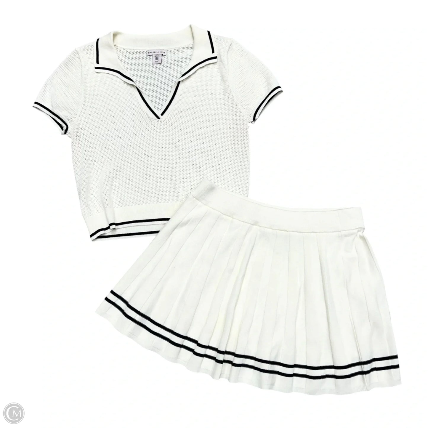 Skort 2pc Set By Sincerely Jules In Cream, Size: Xl