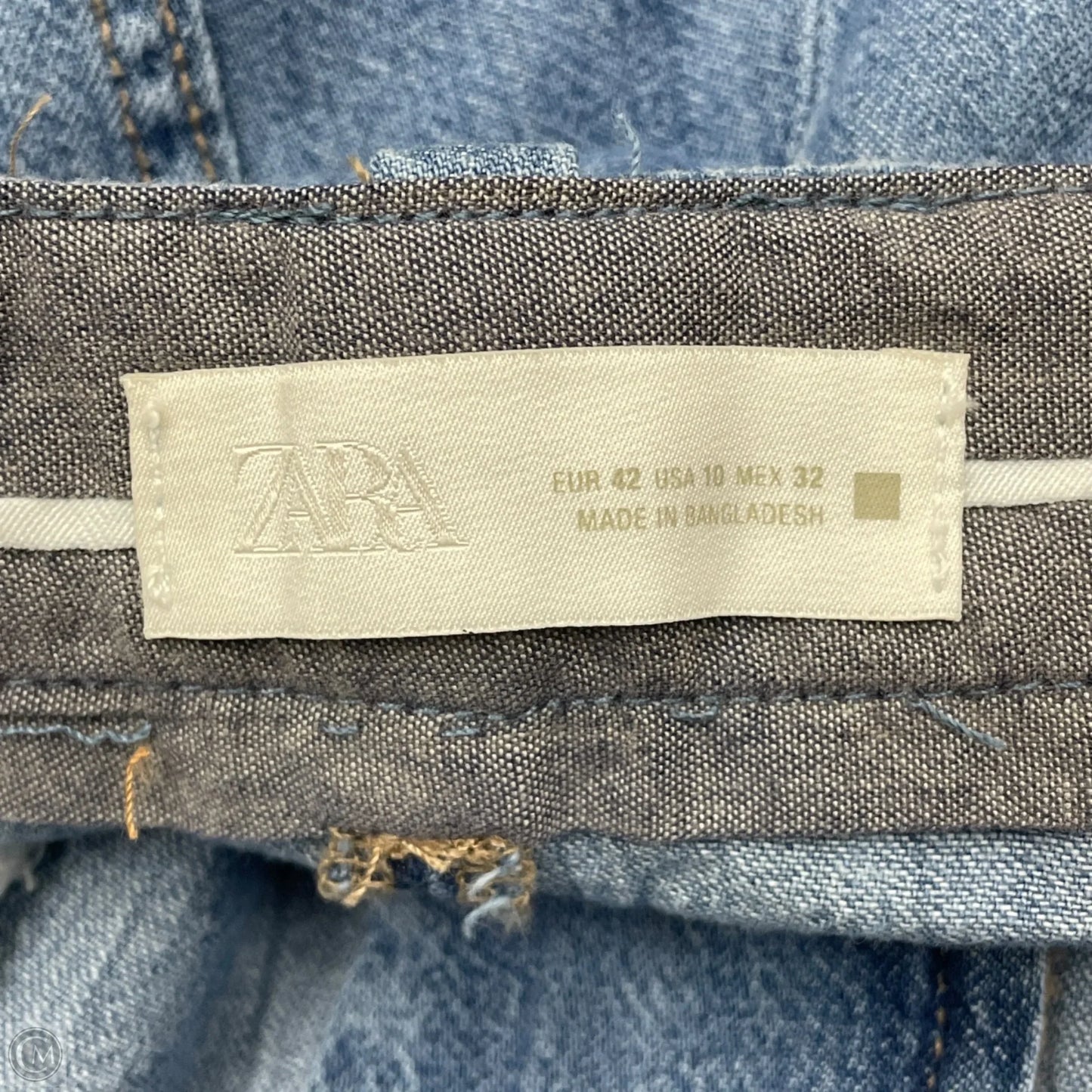 Jeans Wide Leg By Zara In Blue Denim, Size: 10