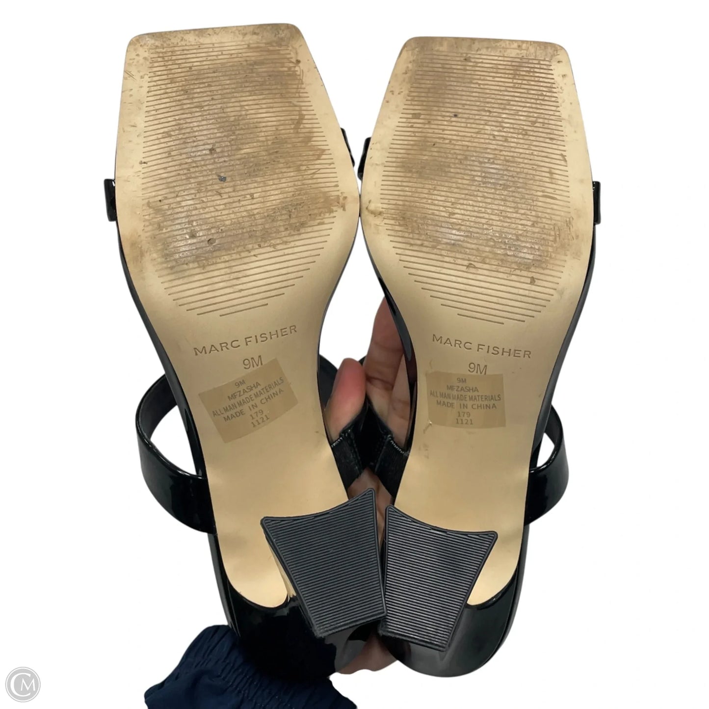 Sandals Heels Block By Marc Fisher In Black, Size: 9