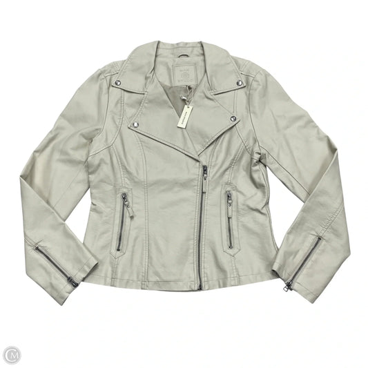 Jacket Moto By Max Studio In Cream, Size: Xl