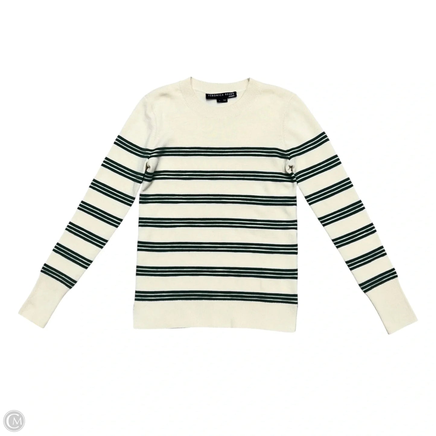 Sweater By Veronica Beard In Cream & Green, Size: S