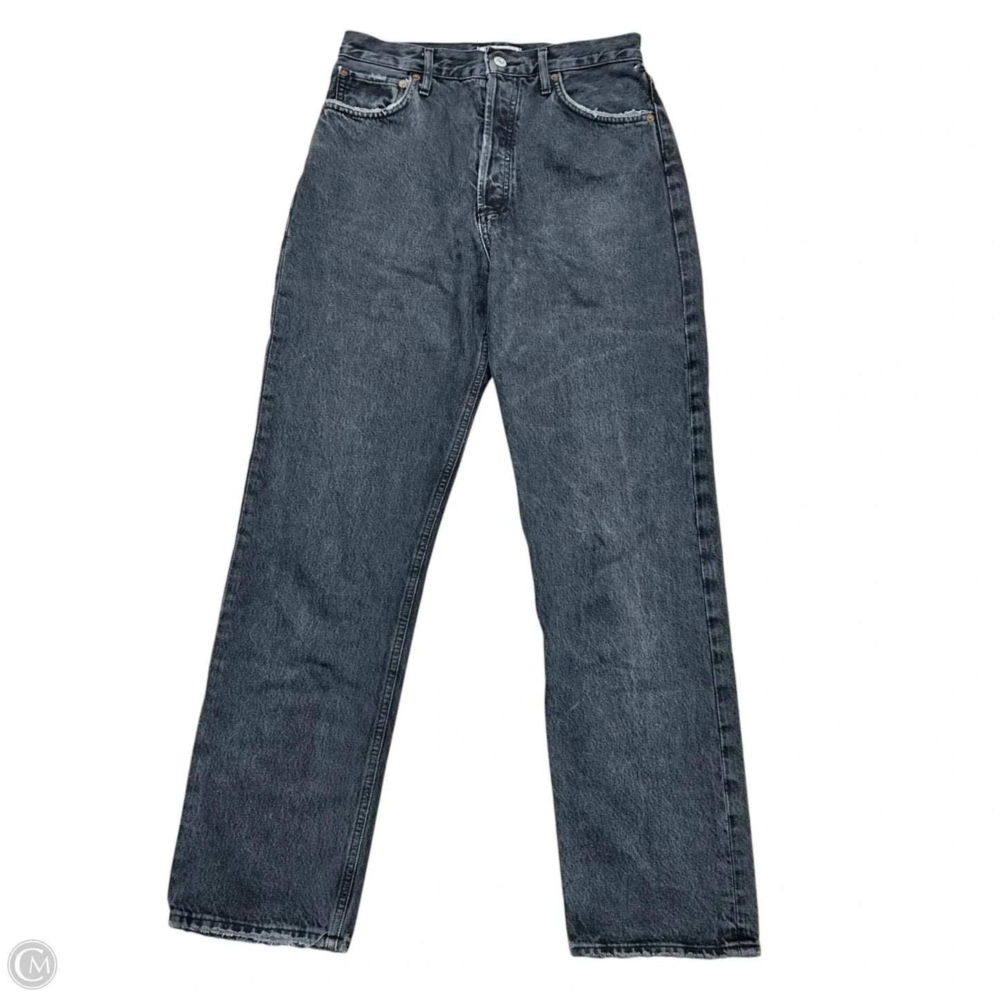 Jeans Straight By Agolde In Black Denim, Size: 4