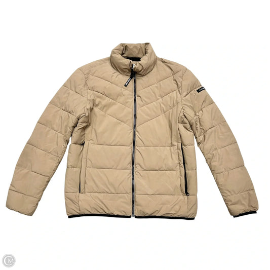 Jacket Puffer & Quilted By Calvin Klein In Tan, Size: M