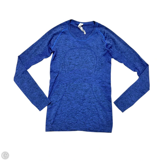 Athletic Top Long Sleeve Crewneck By Lululemon In Blue, Size: 6