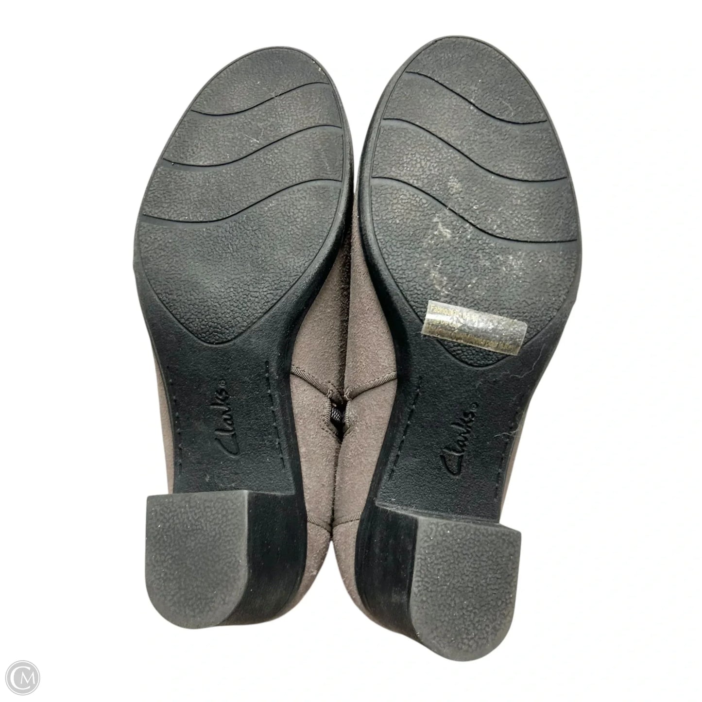 Boots Ankle Heels By Clarks In Taupe, Size: 7