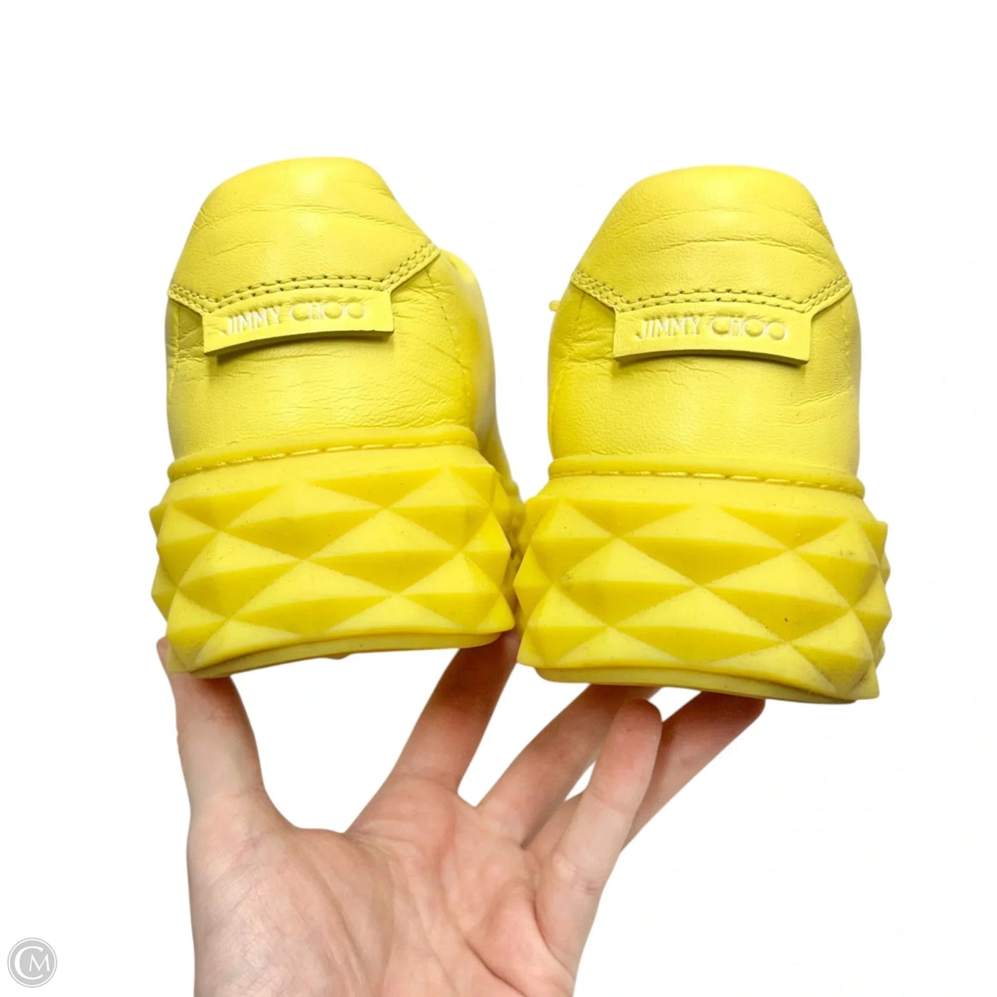 Shoes Luxury Designer By Jimmy Choo In Yellow, Size: 5.5