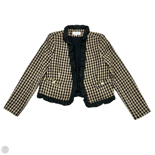 Blazer Designer By Derek Lam In Black & Tan, Size: L