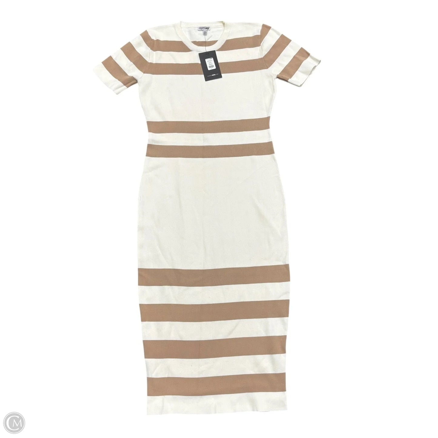 Dress Sweater By Fashion Nova In Tan & White, Size: 2x