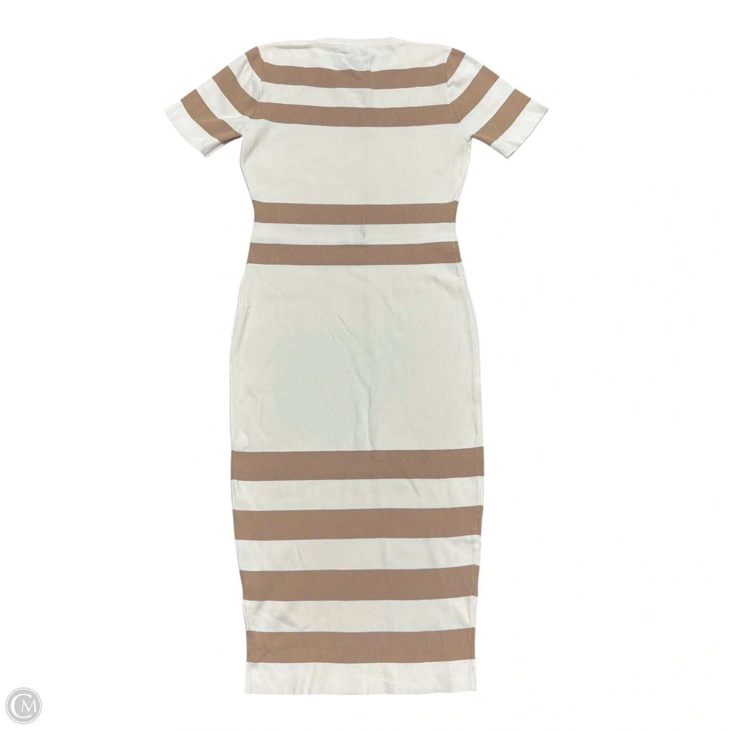Dress Sweater By Fashion Nova In Tan & White, Size: 2x