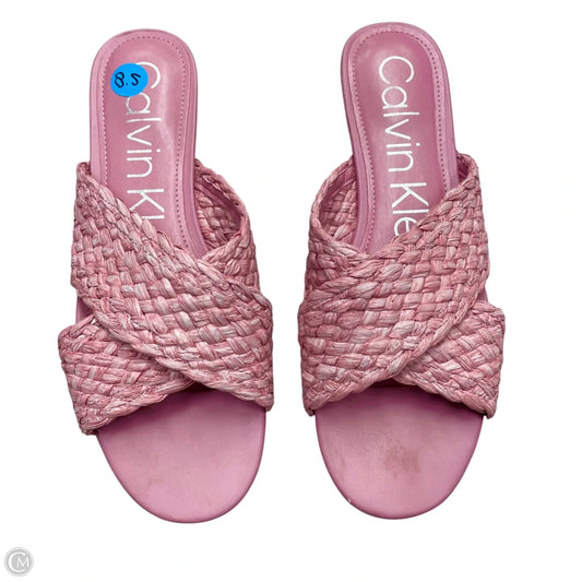 Sandals Flats By Calvin Klein In Pink, Size: 8.5