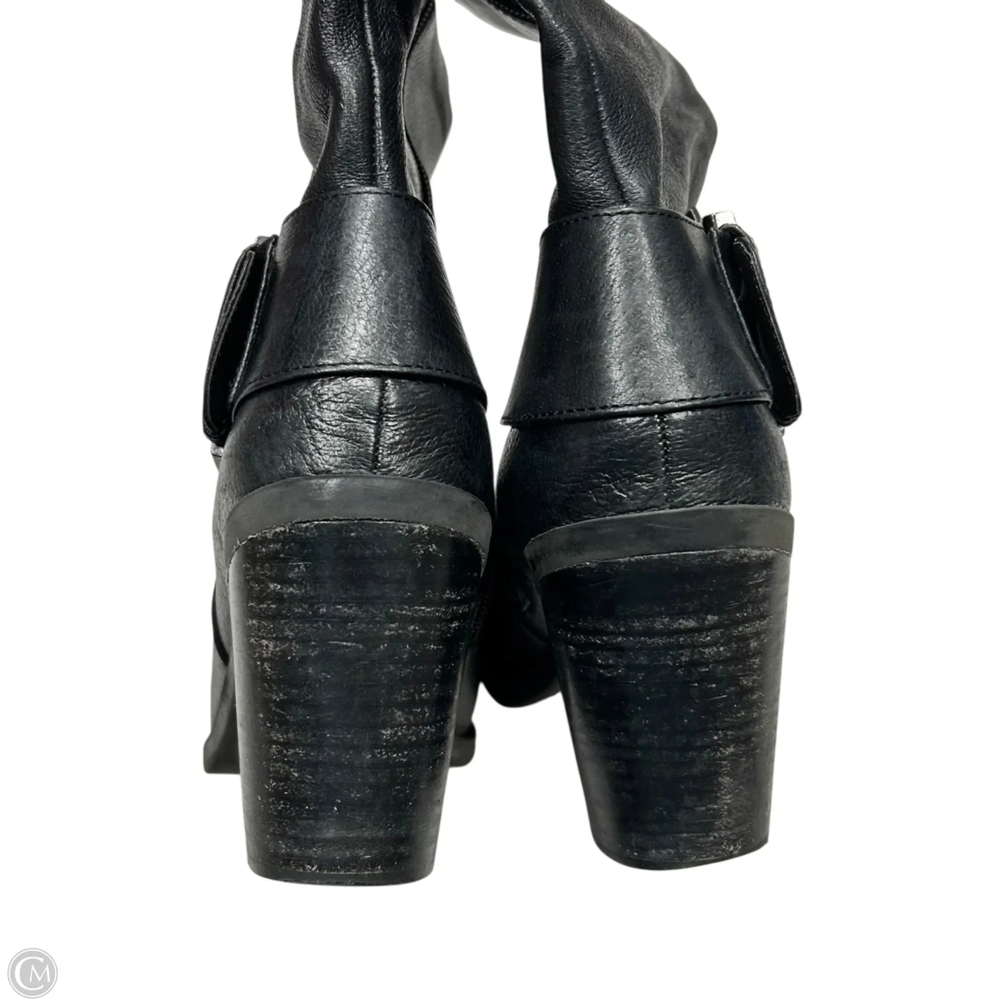 Boots Leather By Steve Madden In Black, Size: 9.5