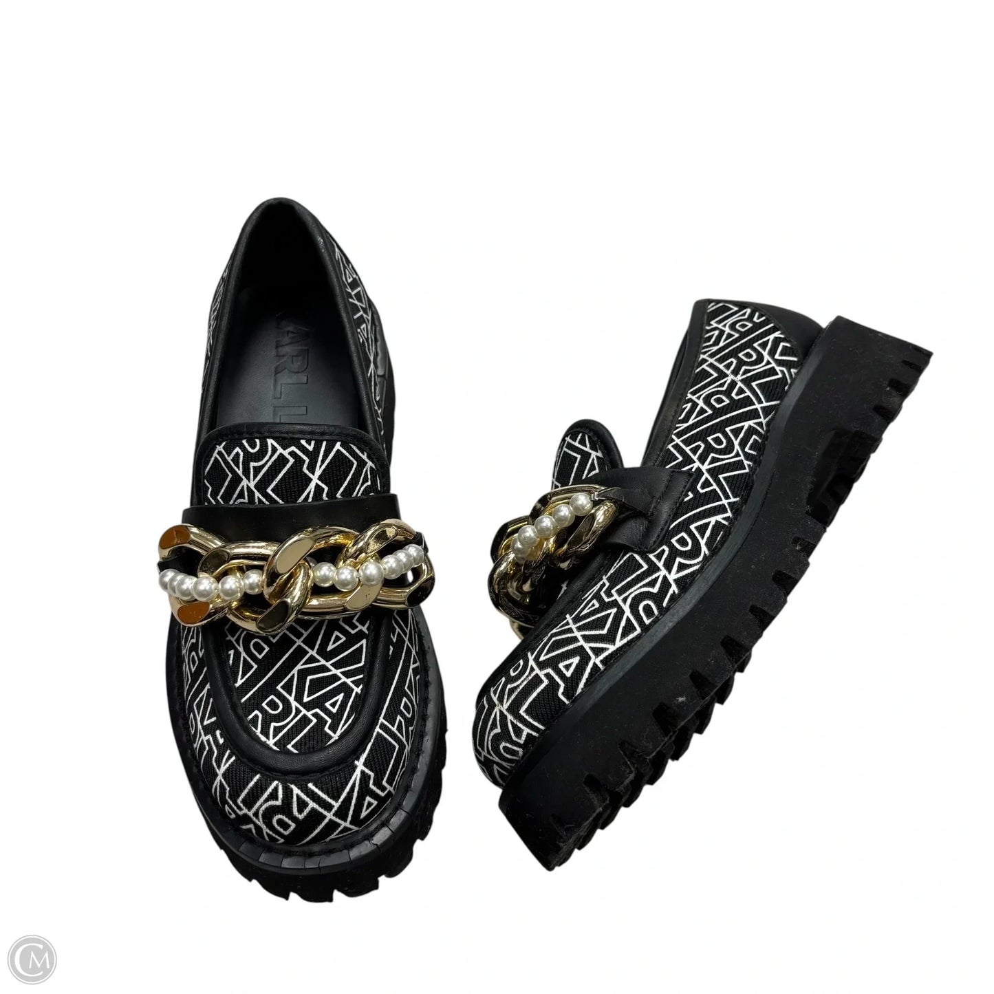 Shoes Designer By Karl Lagerfeld In Black, Size: 5.5