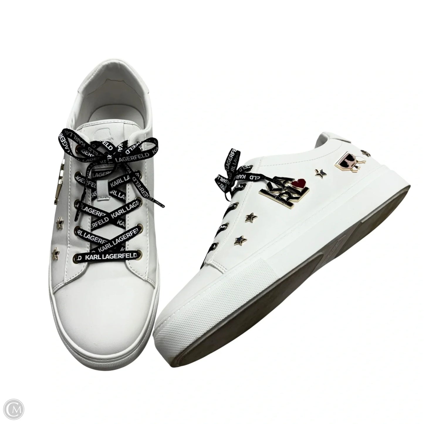 Shoes Designer By Karl Lagerfeld In White, Size: 11