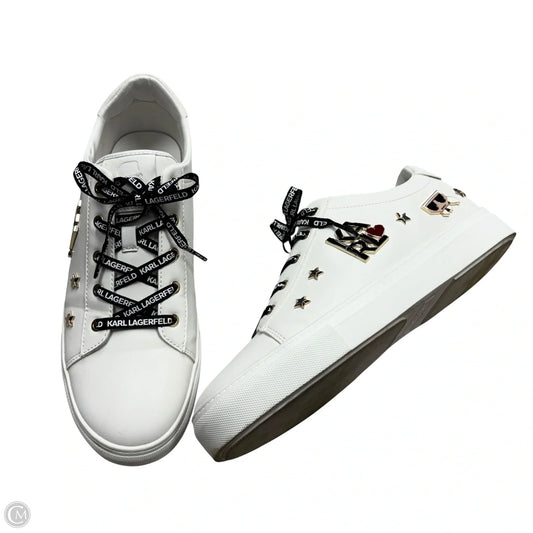 Shoes Designer By Karl Lagerfeld In White, Size: 11