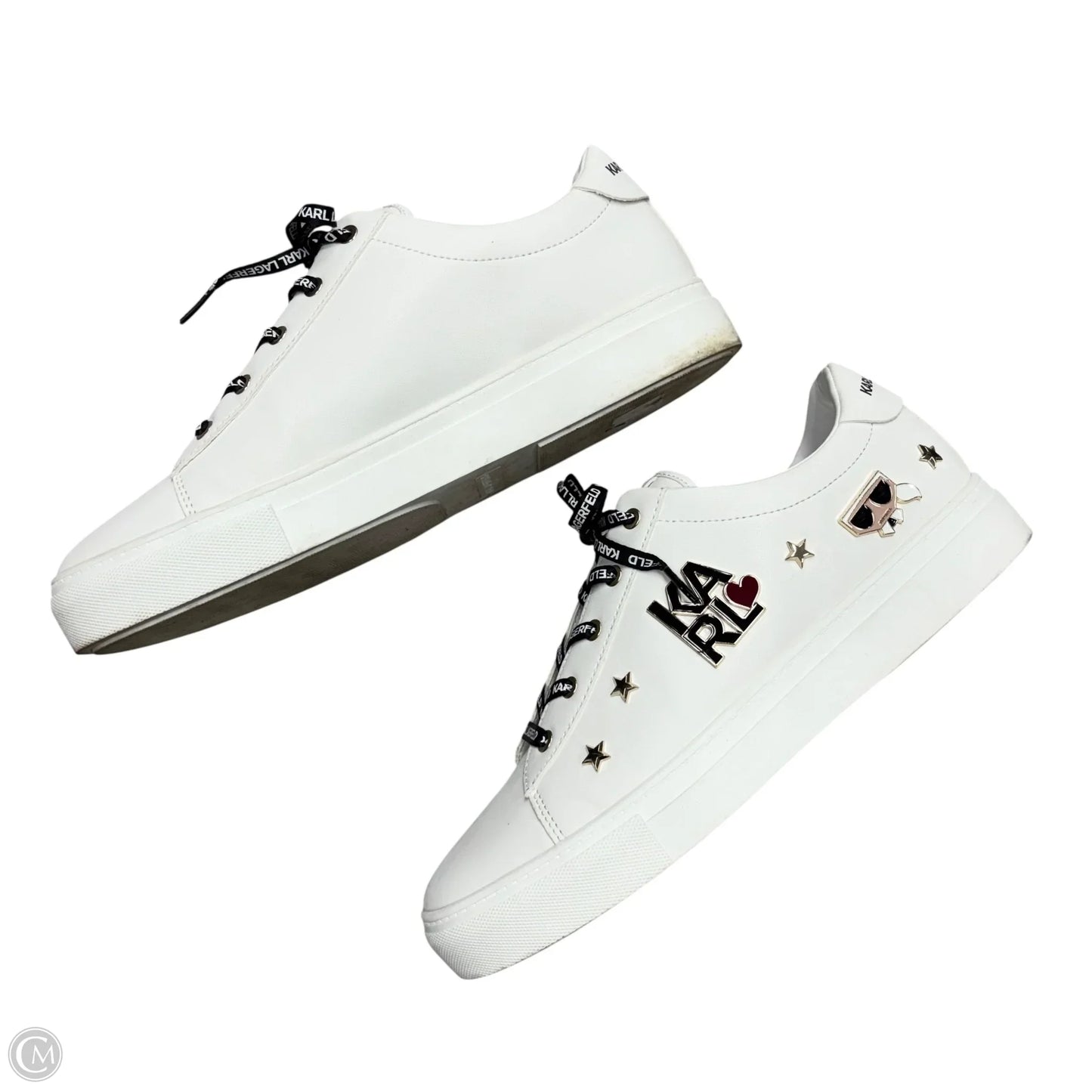 Shoes Designer By Karl Lagerfeld In White, Size: 11