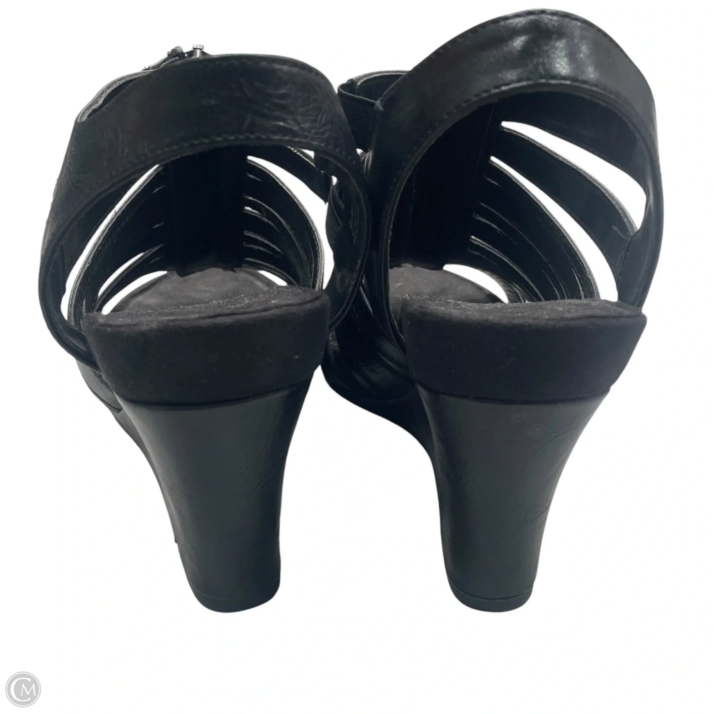 Sandals Heels Wedge By Aerosoles In Black, Size: 9.5