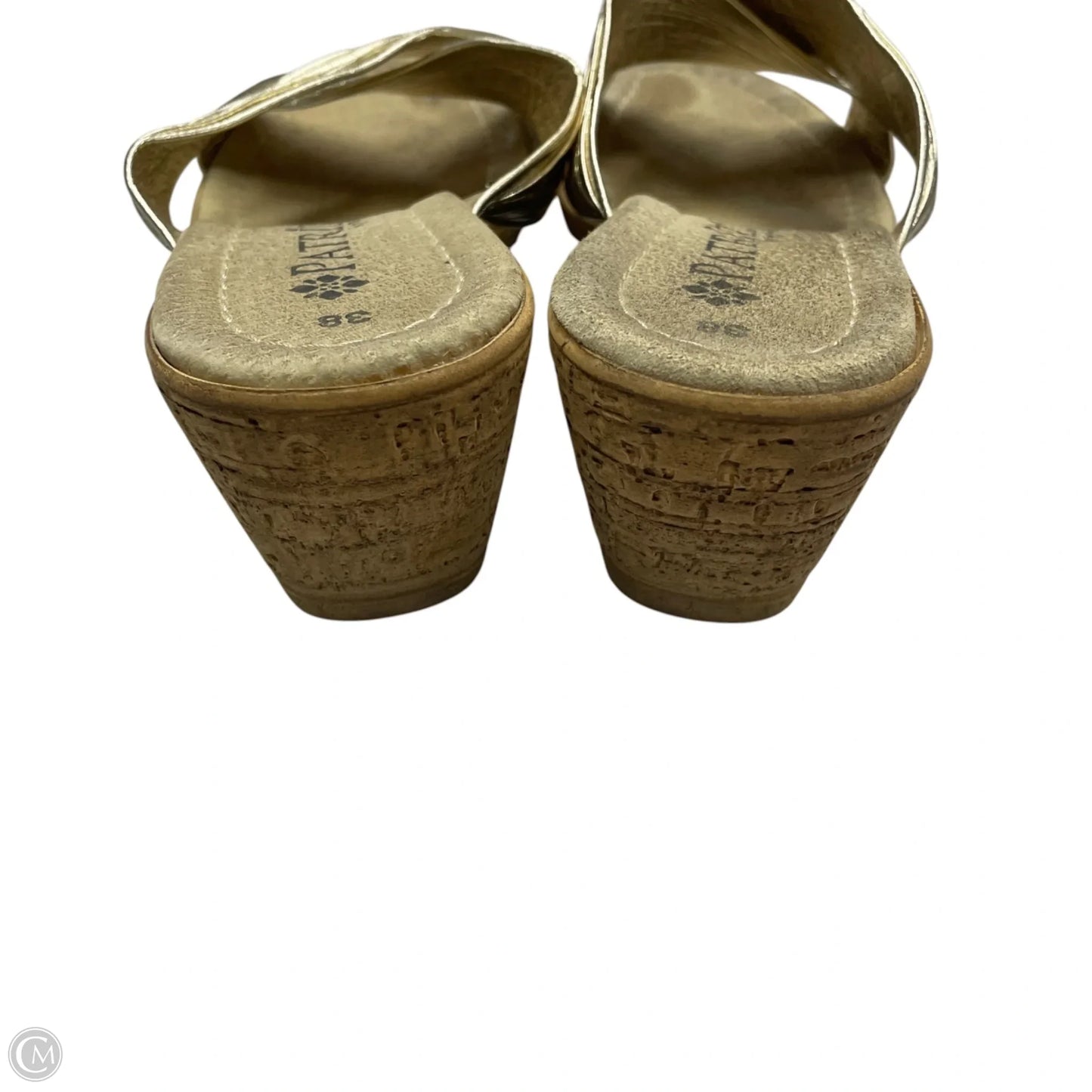 Sandals Heels Wedge By Spring Step In Gold, Size: 7.5