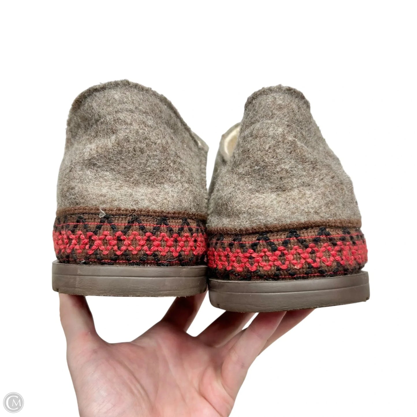 Shoes Designer By Ugg In Brown & Red, Size: 11