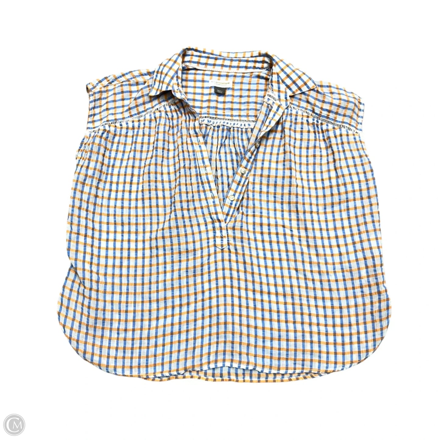 Top Short Sleeve By Pilcro In Blue & Orange, Size: S
