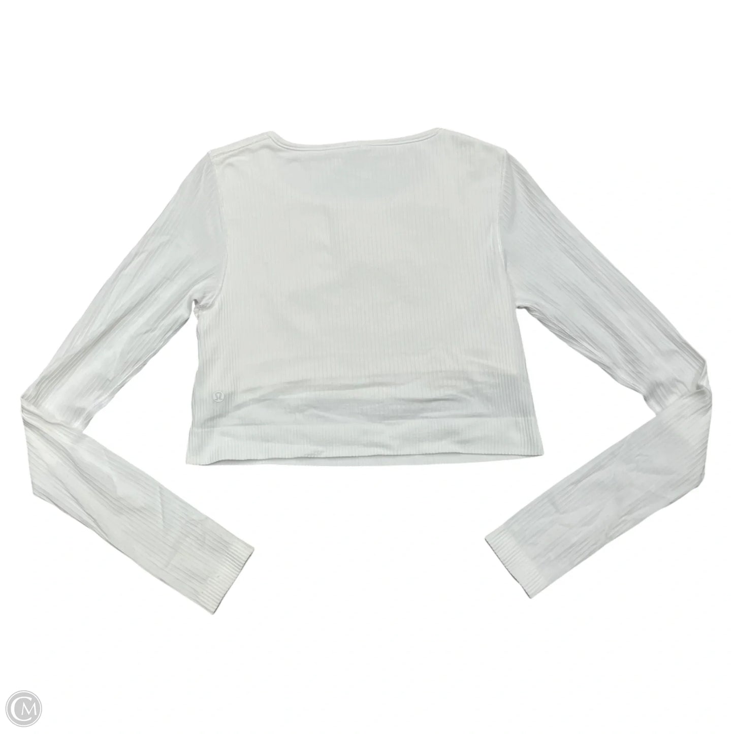 Athletic Top Long Sleeve Collar By Lululemon In White, Size: M