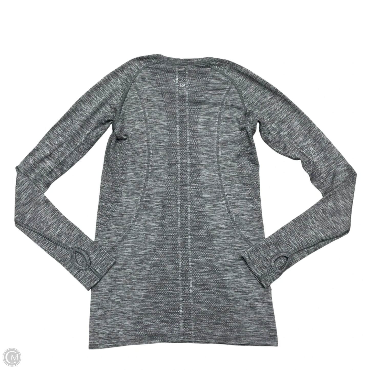 Athletic Top Long Sleeve Collar By Lululemon In Grey, Size: S