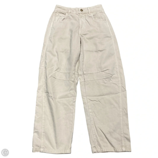 Jeans Wide Leg By Free People In Cream Denim, Size: Xs