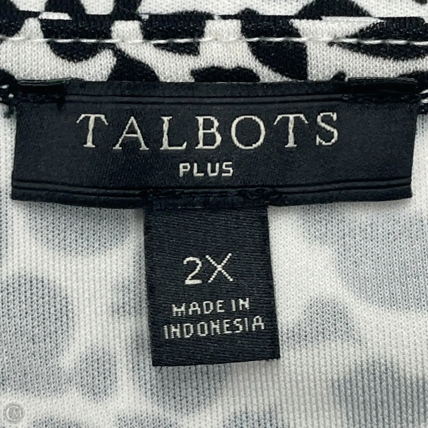 Blouse Sleeveless By Talbots In Black & White, Size: 2x