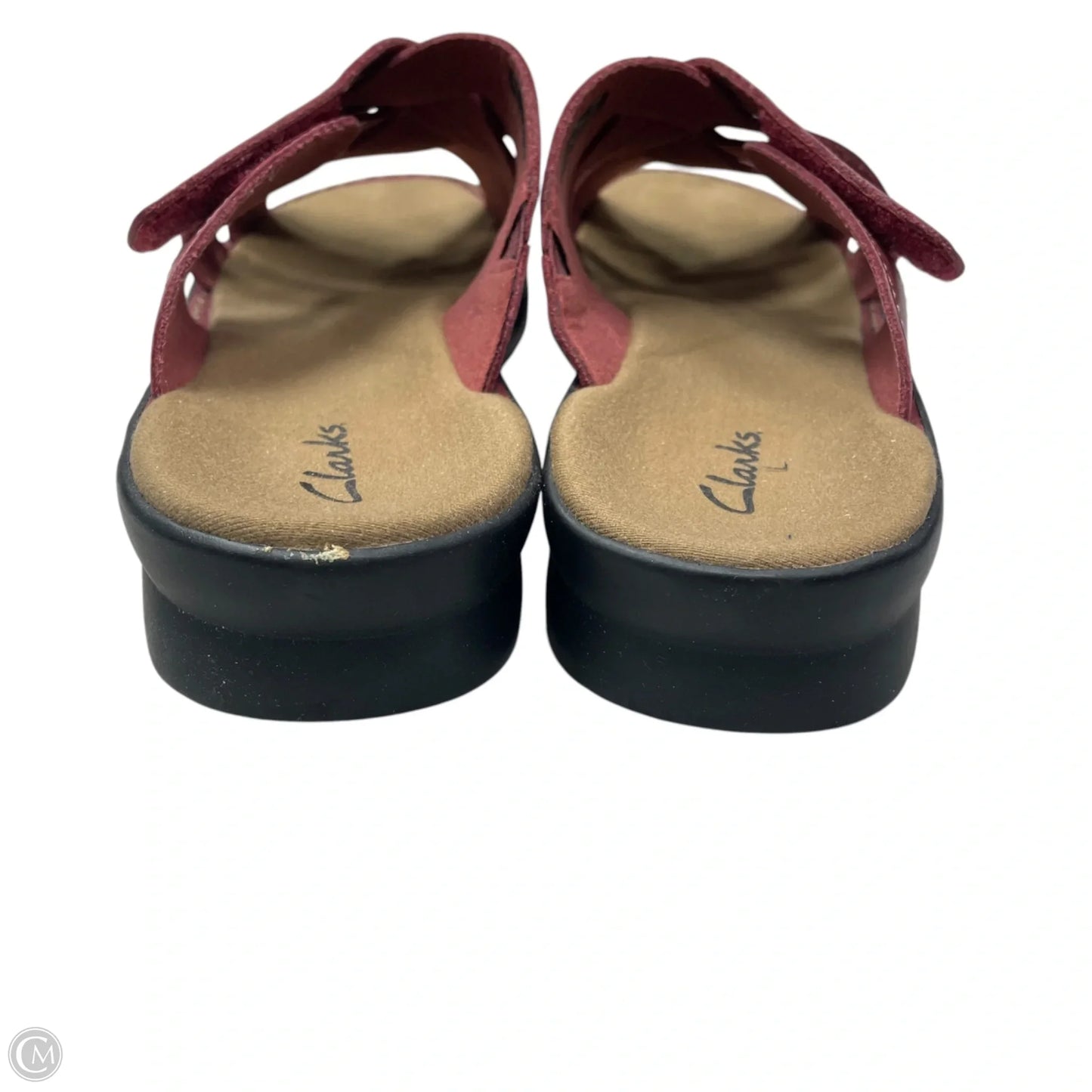 Sandals Heels Block By Clarks In Red, Size: 9