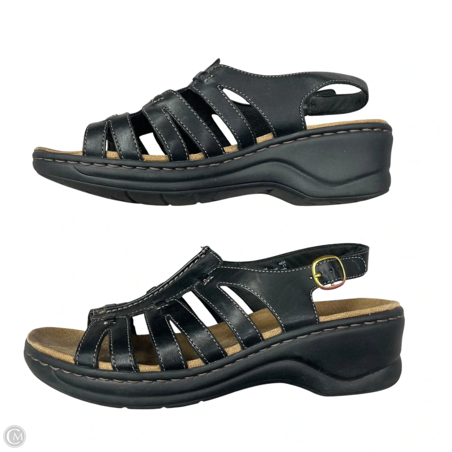 Sandals Heels Block By Clarks In Black, Size: 9