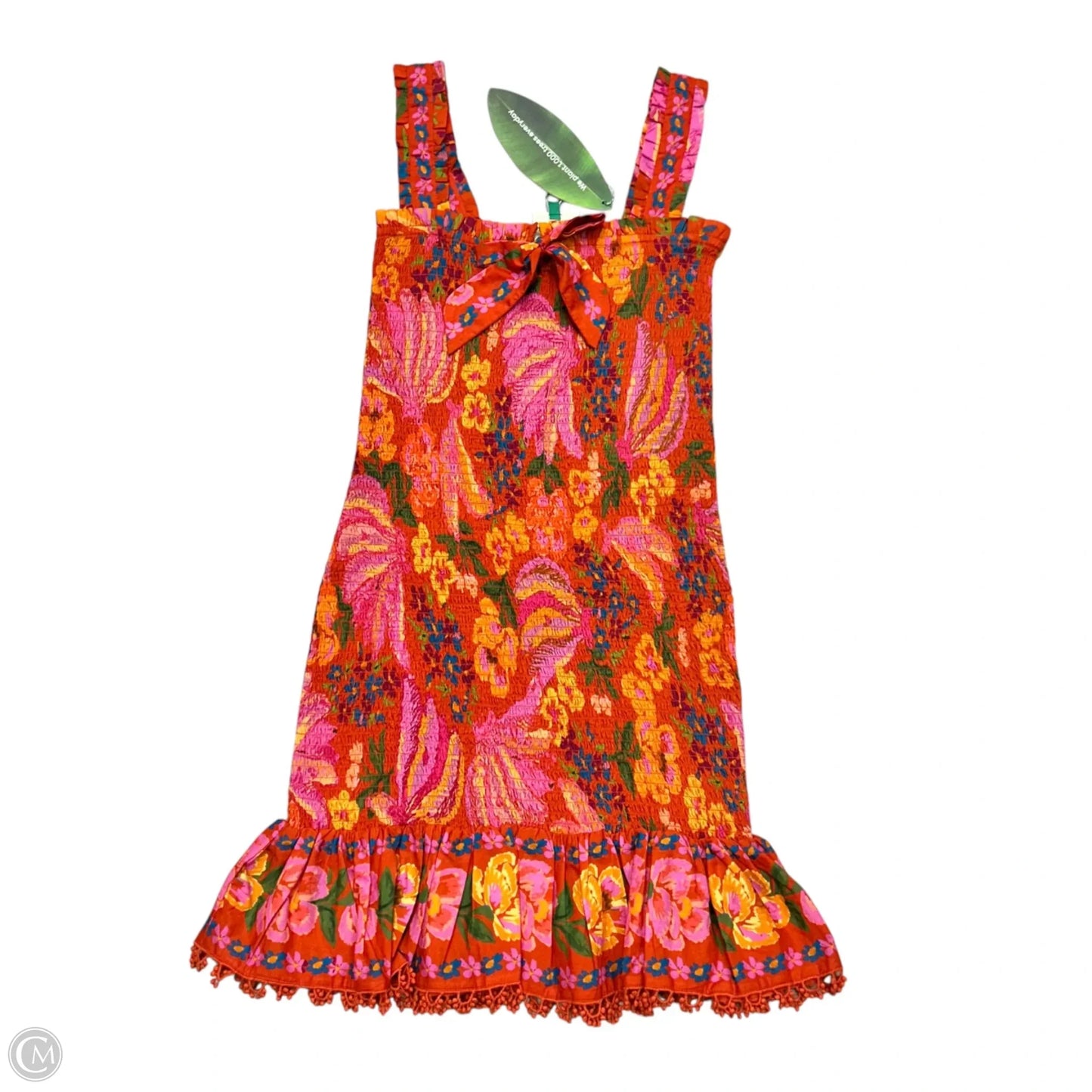 Dress Casual Short By Farm Rio In Orange & Pink, Size: Xs