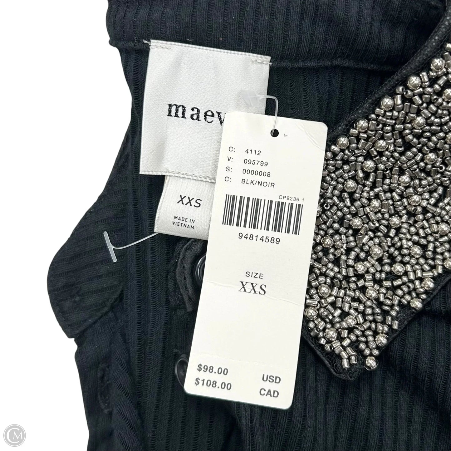 Top Long Sleeve By Maeve In Black, Size: Xxs