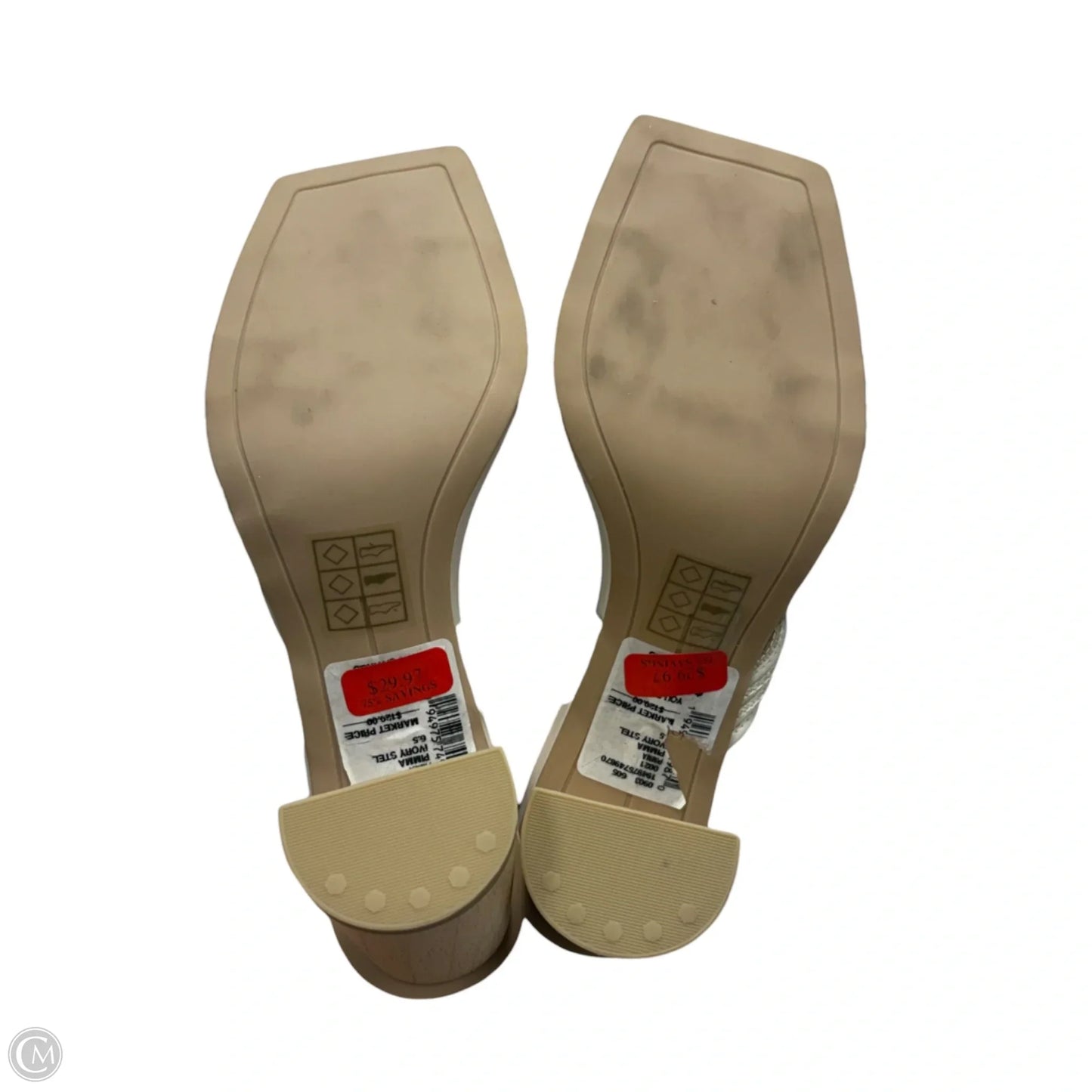 Sandals Heels Block By Dolce Vita In Ivory, Size: 6.5