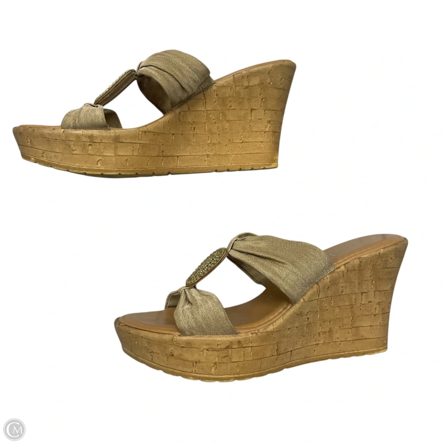 Sandals Heels Block By Korks In Tan, Size: 6