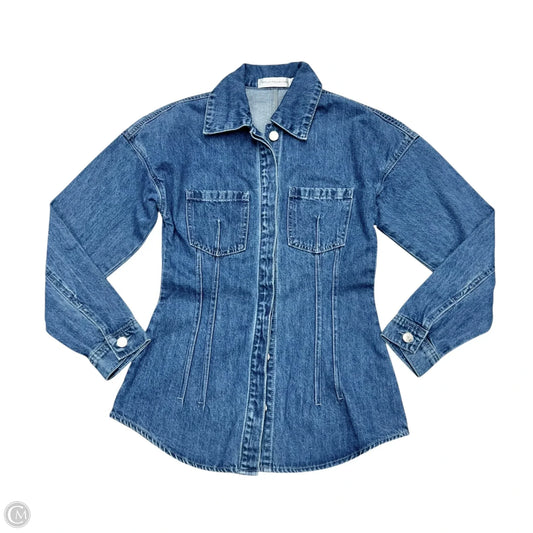 Top Long Sleeve By Torn By Ronny Kobo In Blue Denim, Size: Xs