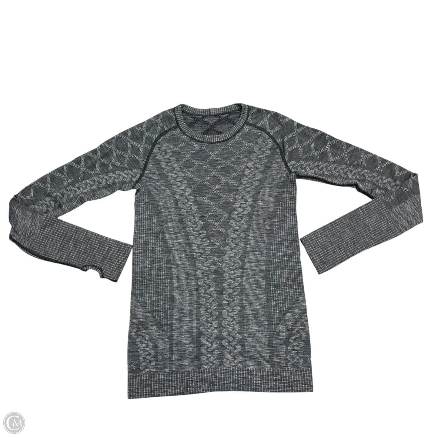 Athletic Top Long Sleeve Collar By Lululemon In Grey, Size: S