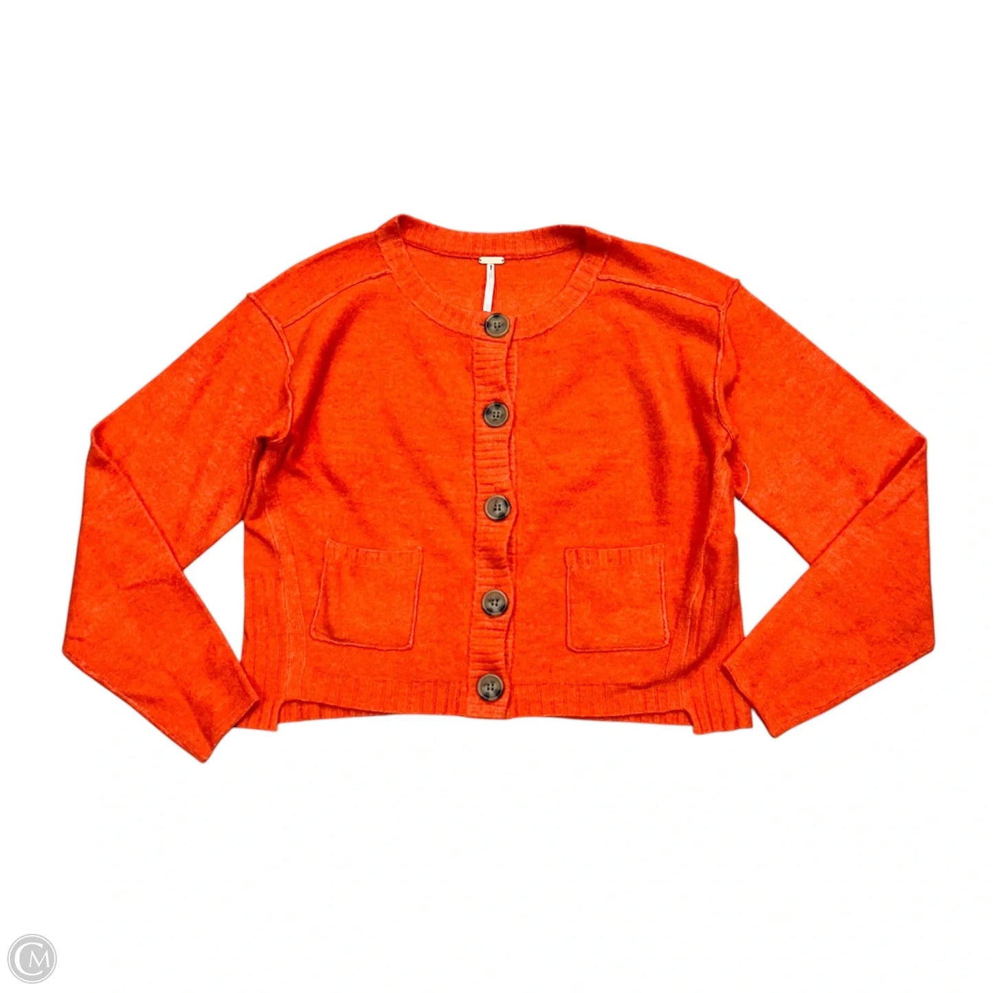 Sweater Cardigan By Free People In Orange, Size: Xs